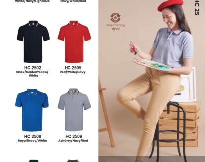 oren-sport-230gsm-honeycomb-cvc-tipped-collar-short-cuff-sleeve-plain-polo-HC24