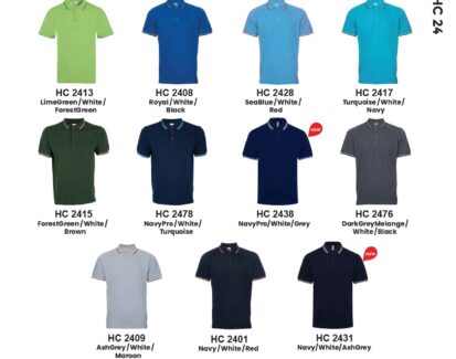 oren-sport-230gsm-honeycomb-cvc-tipped-collar-short-cuff-sleeve-plain-polo-HC24